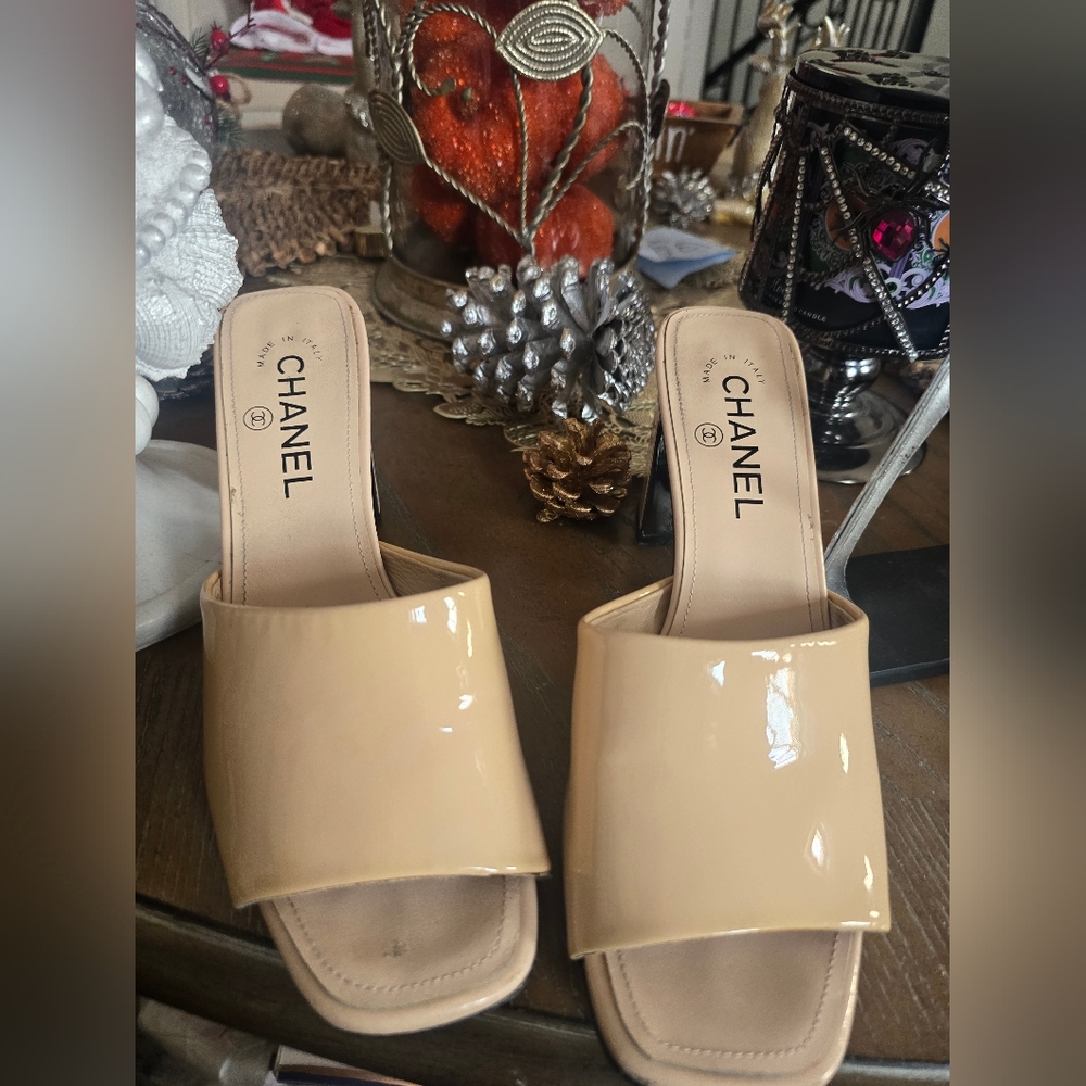Chanel Women's Cream Wirh Block Heel.